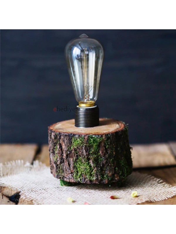 Doğal Ağaç Dokulu Rustik Led Masa Lambası&hellip;