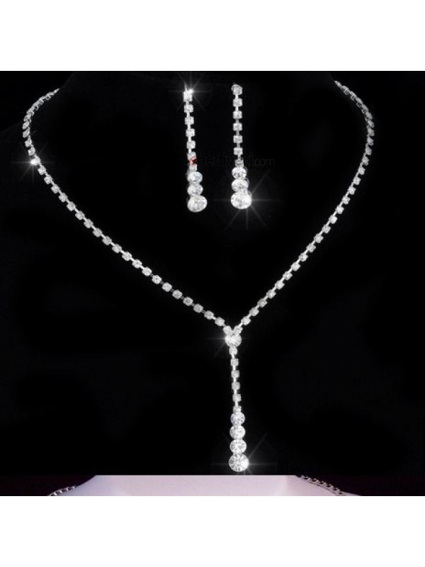 Seti Modern Bayan Liya Kristalli Jewellery Beyaz Taşlı&hellip;