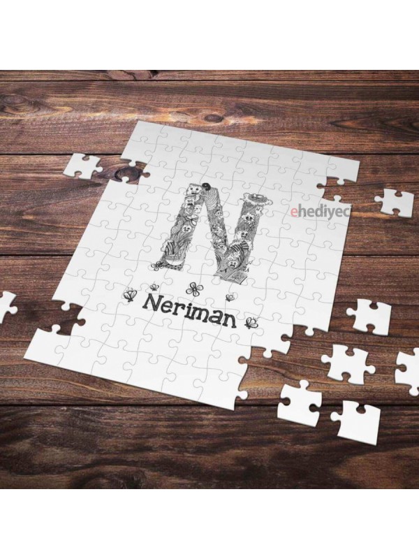 Kişiye Özel N Harfi Tasarımlı Puzzle&hellip;