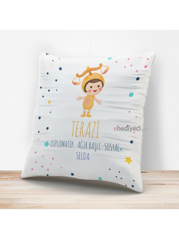 Kişiye Özel Terazi Burcu Temalı Yastık Kılıfı&hellip;
