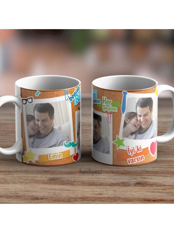 Kişiye Özel Kupa Fotoğraflı Benim Babam -014&hellip;