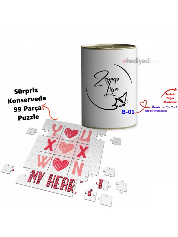 Kişiye Özel İsimli 99 Parça Romantik Puzzle Konservesi… Kişiye Özel İsimli 99 Parça Romantik Puzzle Konservesi…