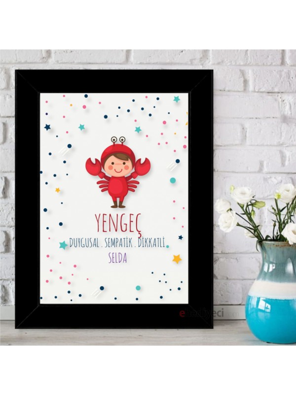 Kişiye Özel Yengeç Burcu Çerçeveli Pano… Kişiye Özel Yengeç Burcu Çerçeveli Pano…