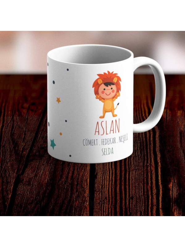 Kişiye Özel Kupa Aslan Burcu Temalı Bardak -2&hellip;