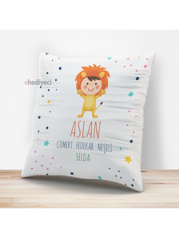 Kişiye Özel Aslan Burcu Temalı Yastık Kılıfı&hellip;