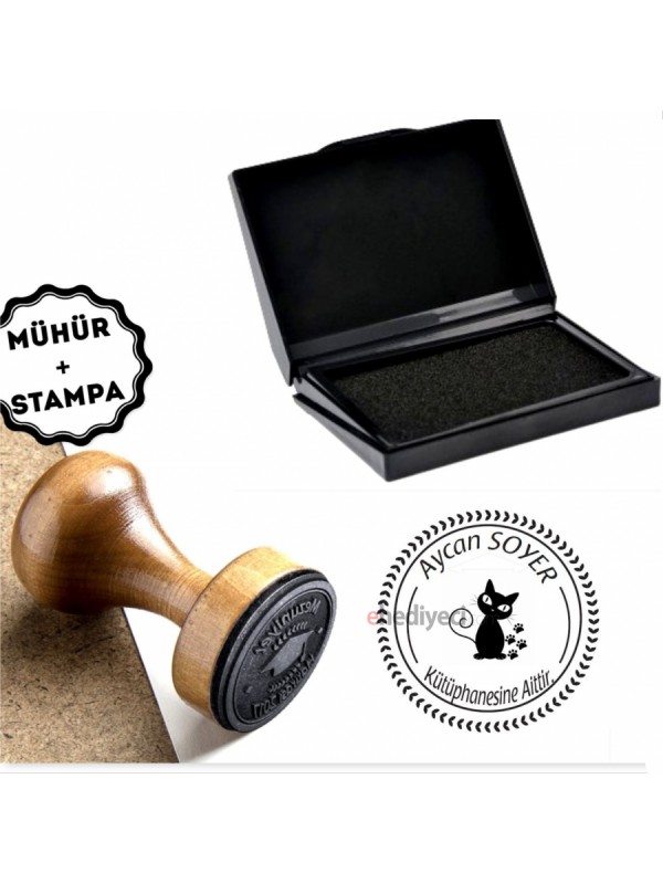 Kişiye Özel Ahşap İsim Yazılı Kitap Mührü - A102&hellip;