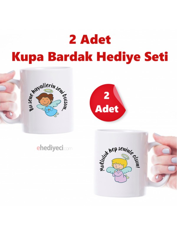 Hediyesi Kupa Hediye Seti Yılbaşı Bardak 2 Adet&hellip;