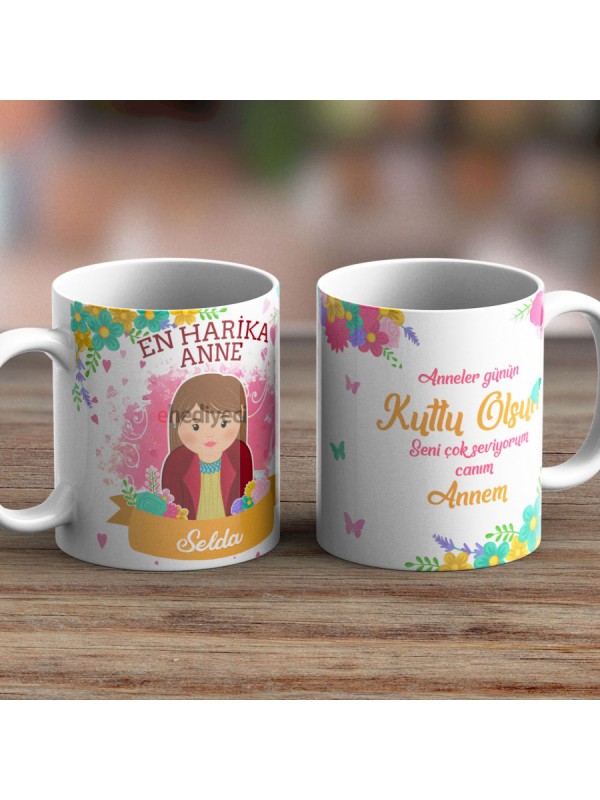 Kişiye Özel Kupa Harika Anne Tasarımlı Beyaz -01&hellip;