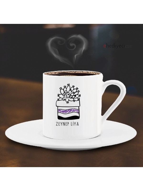 Kişiye Özel Kaktüs TAsarımlı Kahve Fincanı -B5&hellip;