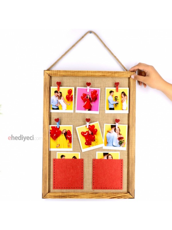 Kişiye Özel Ahşap 4 Fotoğraflı Kırmızı Cepli Çerçeve… Kişiye Özel Ahşap 4 Fotoğraflı Kırmızı Cepli Çerçeve…