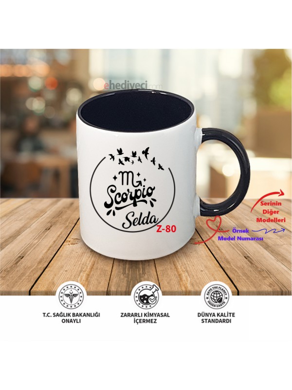 Kişiye Özel Kupa Burç Temalı Siyah Burçlara Tasarımlar&hellip;