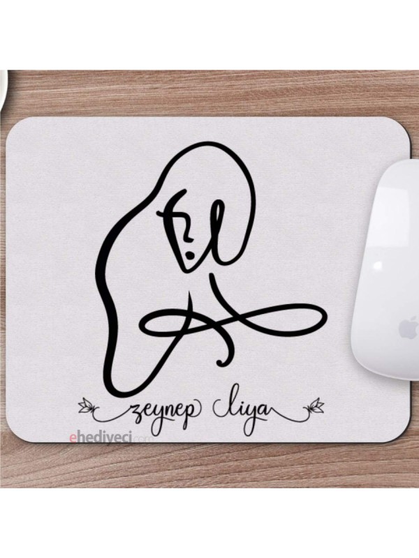 Kişiye Özel Karakalem Soyut Yüz Tasarımlı Mousepad -2&hellip;