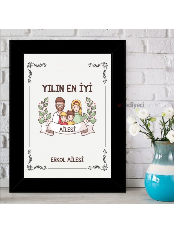 Kişiye Özel Yılın En İyi Ailesi Çerçeveli Pano&hellip;