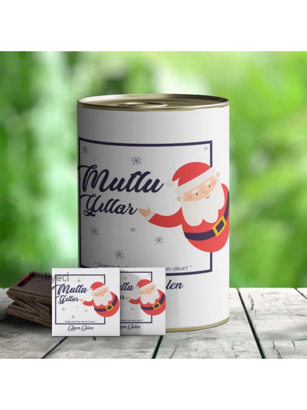 Kişiye Özel Hediye Noel Baba Temalı Çikolata Konservesi&hellip;