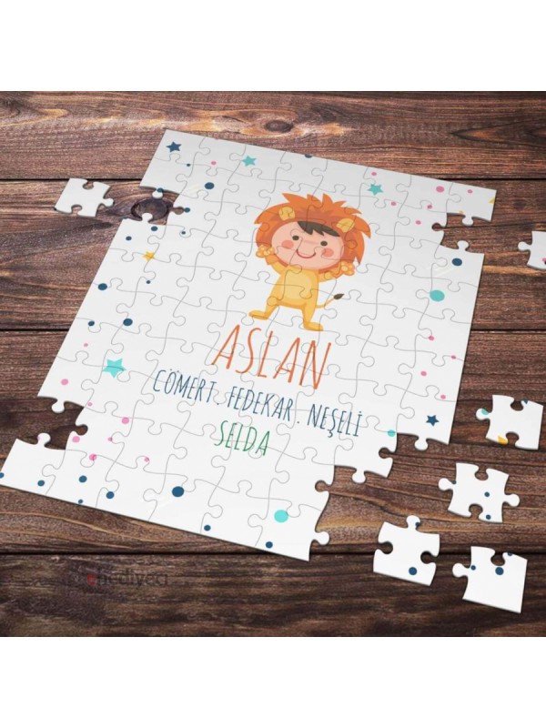 Kişiye Özel Aslan Burcu Tasarımlı Puzzle&hellip;