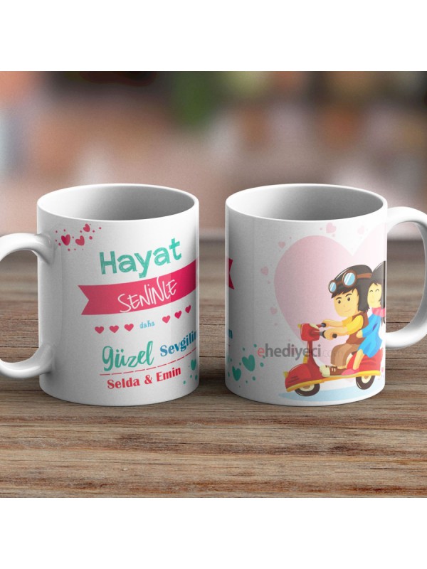 Kişiye Özel Kupa Hayat Seninle Güzel Bardak&hellip;