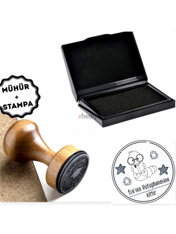 Kişiye Özel Ahşap İsim Yazılı Kitap Mührü - A114&hellip;