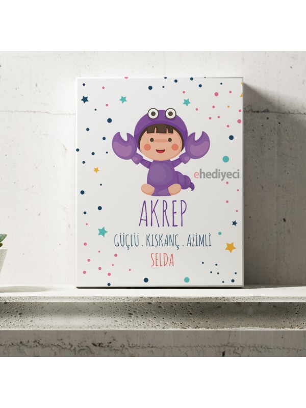 Kişiye Özel Akrep Burcu Temalı Kanvas Tablo -1&hellip;