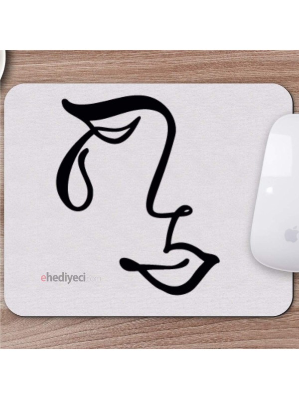 Karakalem Çizimi Soyut Yüz Tasarımlı Mousepad -4… Karakalem Çizimi Soyut Yüz Tasarımlı Mousepad -4…