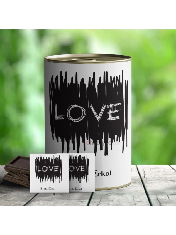 Kişiye Özel Hediye Love Temalı Çikolata Konservesi&hellip;