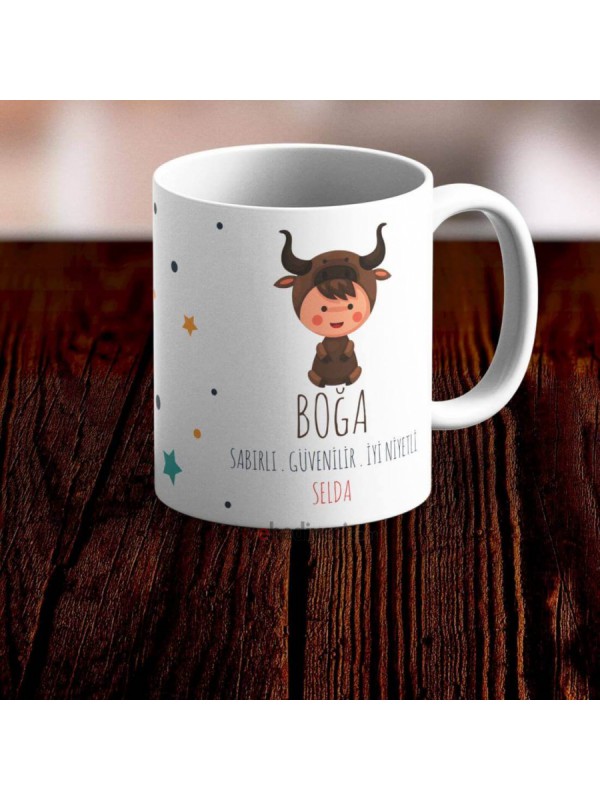 Kişiye Özel Kupa Boğa Burcu Temalı Bardak -5&hellip;
