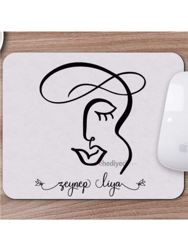 Kişiye Özel Karakalem Soyut Yüz Tasarımlı Mousepad -8&hellip;