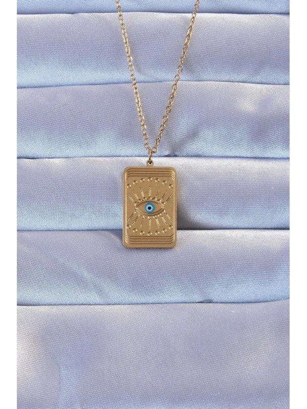 Çelik Altın Kolye Nazarlı Göz Vintage 316L Renk&hellip;