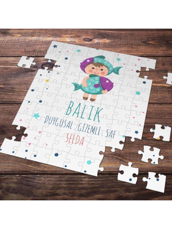 Kişiye Özel Balık Burcu Tasarımlı Puzzle&hellip;