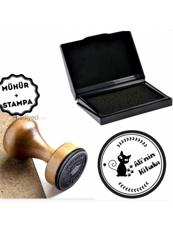 Kişiye Özel Ahşap İsim Yazılı Kitap Mührü - A104&hellip;