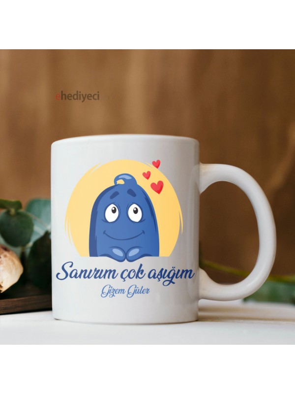 Kişiye Özel Kupa Sanırım Çok Aşığım Beyaz Bardak&hellip;