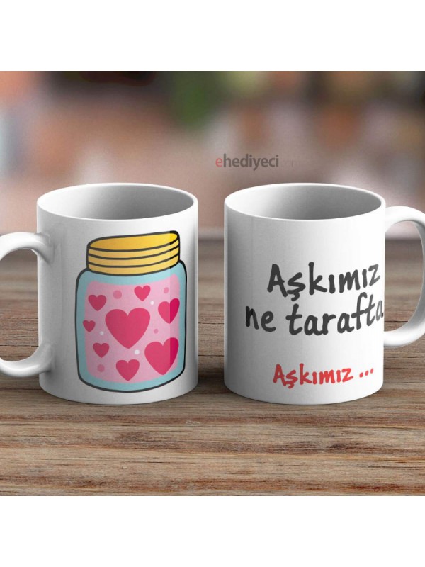 Özel Kupa Seti Sevgililere Kalp Tasarımlı İkili&hellip;