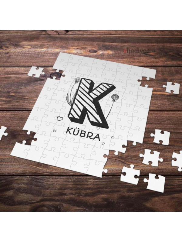 Kişiye Özel K Harfi Tasarımlı Puzzle&hellip;