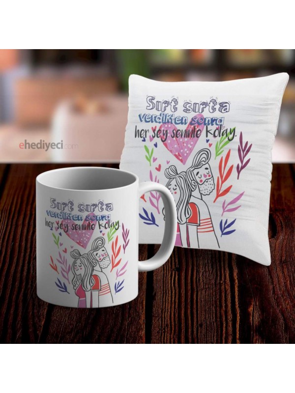 Kupa Seti Romantik Ve Yastık Kılıfı - No11… Kupa Seti Romantik Ve Yastık Kılıfı - No11…