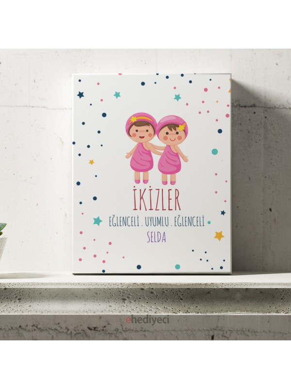 Kişiye Özel İkizler Burcu Temalı Kanvas Tablo -6&hellip;