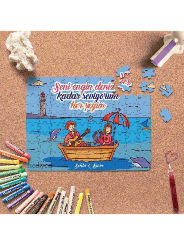 Kişiye Özel Romantik Tasarımlı Puzzle -P15&hellip;
