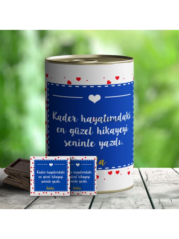 Kişiye Özel Hediye Romantik Temalı Çikolata Konservesi&hellip;
