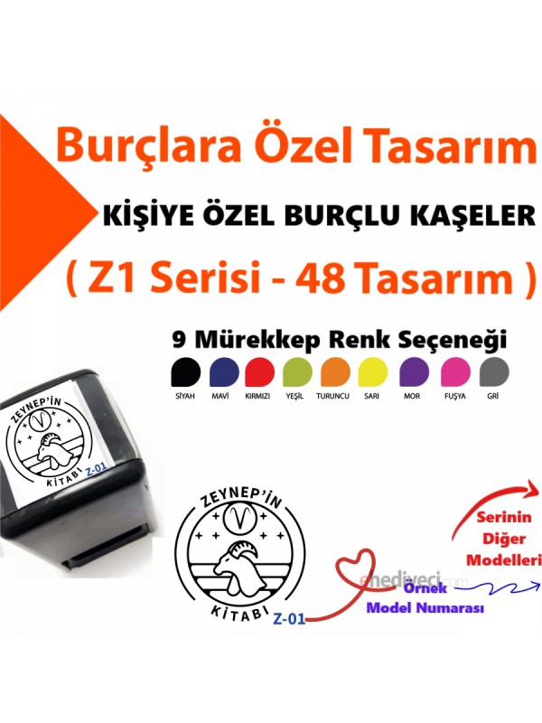 Özel Hediyelik İsim Yazılı Kaşe Otomatik Burçlu Kare&hellip;