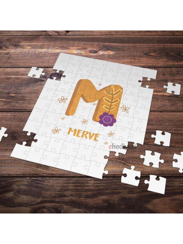 Kişiye Özel M Harfi Tasarımlı Puzzle&hellip;