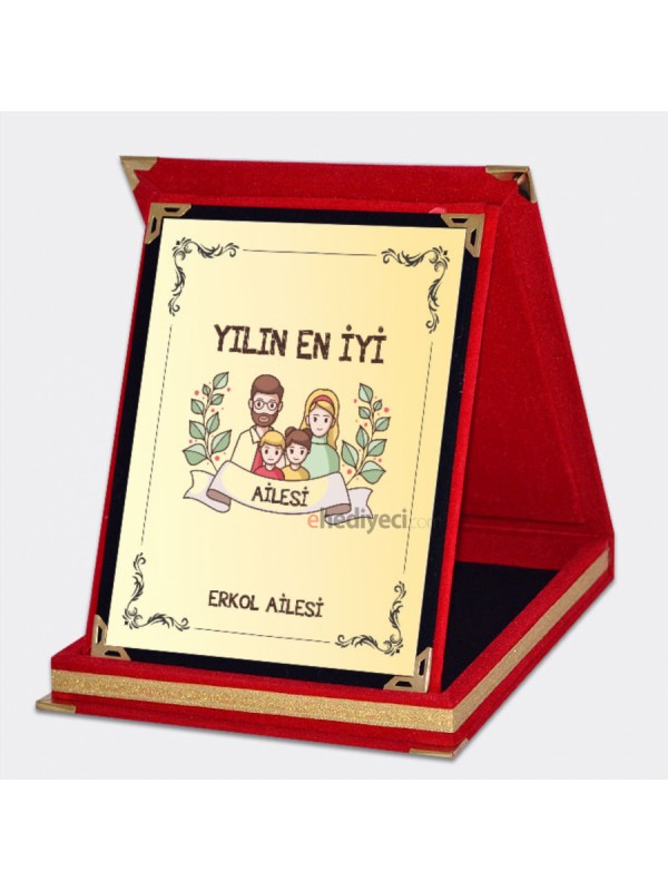 Kişiye Özel Yılın Ailesi Kırmızı Plaket - 04… Kişiye Özel Yılın Ailesi Kırmızı Plaket - 04…