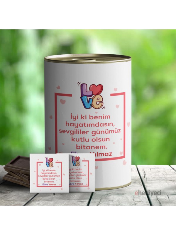 Kişiye Özel İsimli Love Tasarımlı Çikolata Konservesi&hellip;