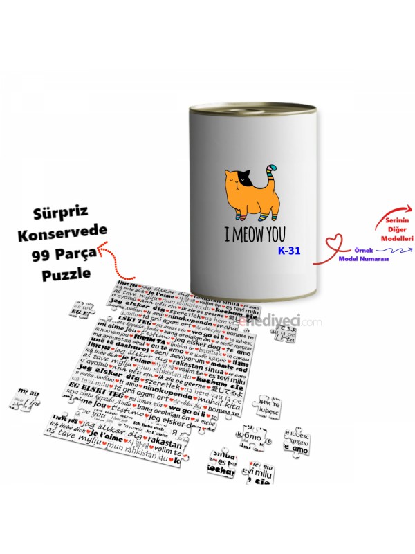 100 Dilde Seni Seviyorum Puzlle Konserve Kutusu Kedi… 100 Dilde Seni Seviyorum Puzlle Konserve Kutusu Kedi…