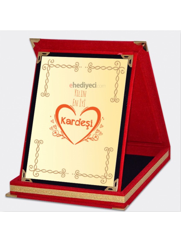 Kişiye Özel Yılın Kardeşi Kırmızı Plaket - 02&hellip;