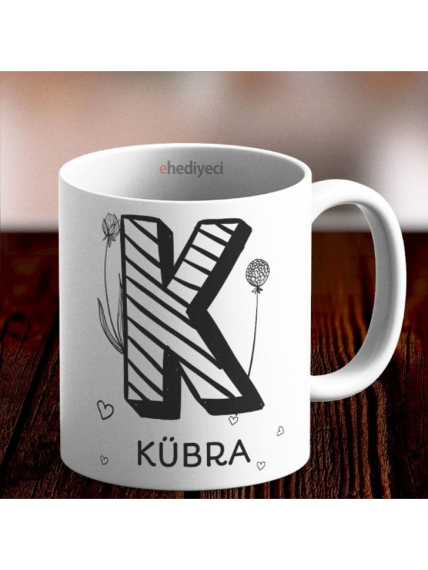 Kişiye Özel Kupa K Harfi Tasarımlı Bardak… Kişiye Özel Kupa K Harfi Tasarımlı Bardak…