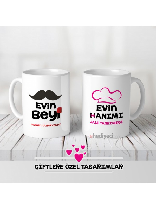 Özel Kombin Kupa Çiftlere İkili Beyaz Bardak&hellip;