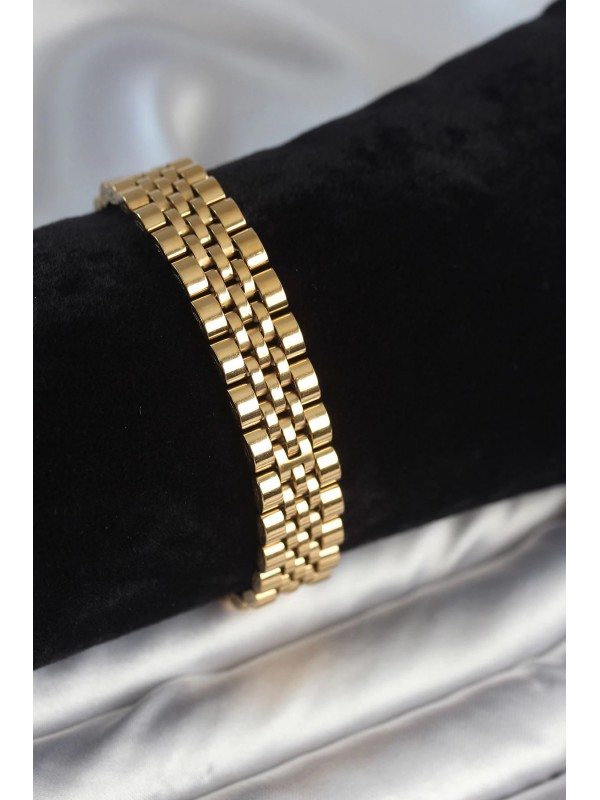 Çelik Erkek Bileklik 316L 12 Mm Kalınlıkta Gold Renkli&hellip;
