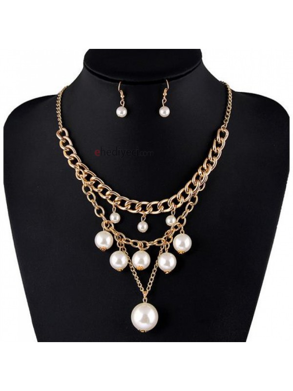 Bayan Liya Yeni Moda Tasarımı Lüks İncili Işıltı Takı&hellip;