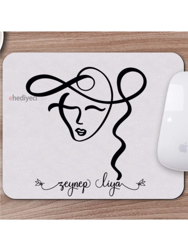 Kişiye Özel Karakalem Soyut Yüz Tasarımlı Mousepad -7&hellip;