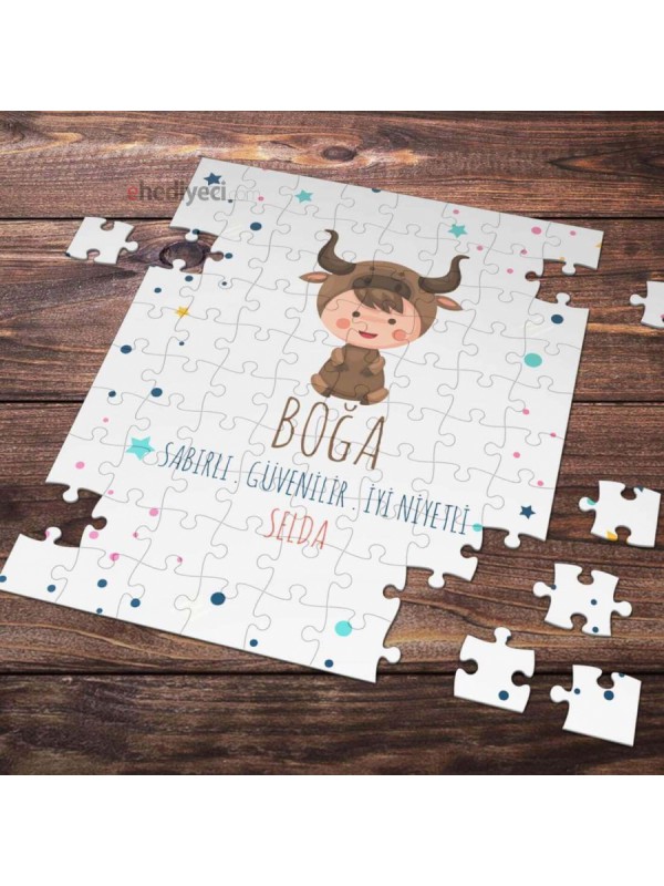 Kişiye Özel Boğa Burcu Tasarımlı Puzzle&hellip;