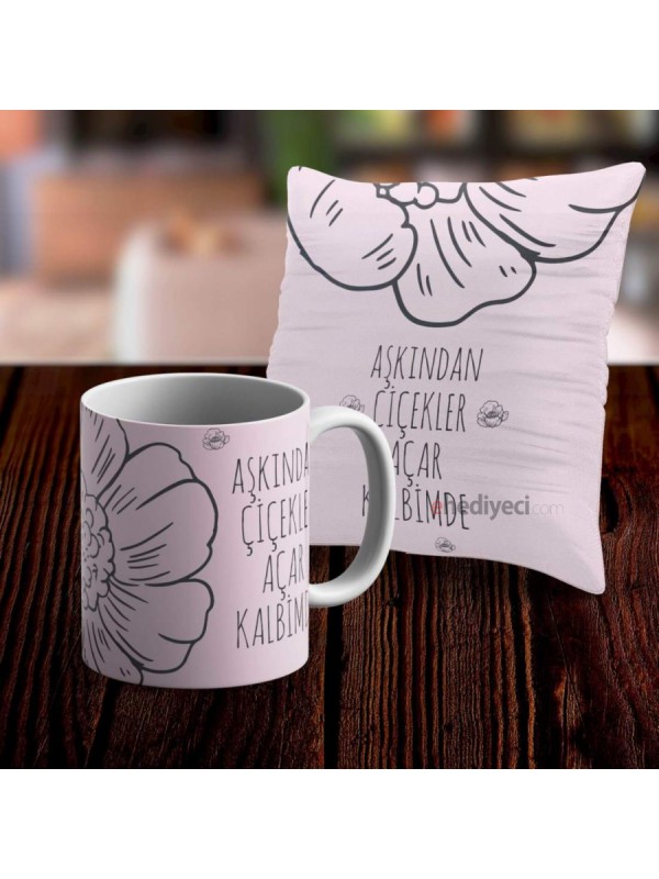 Kupa Seti Romantik Ve Yastık Kılıfı - No22&hellip;