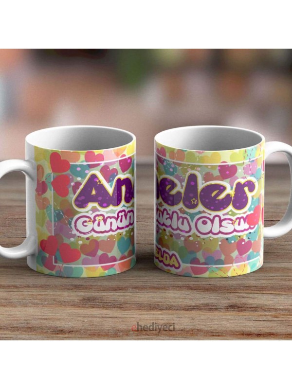 Kişiye Özel Günü Kupa İsim Yazılı Anneler Beyaz -46601&hellip;